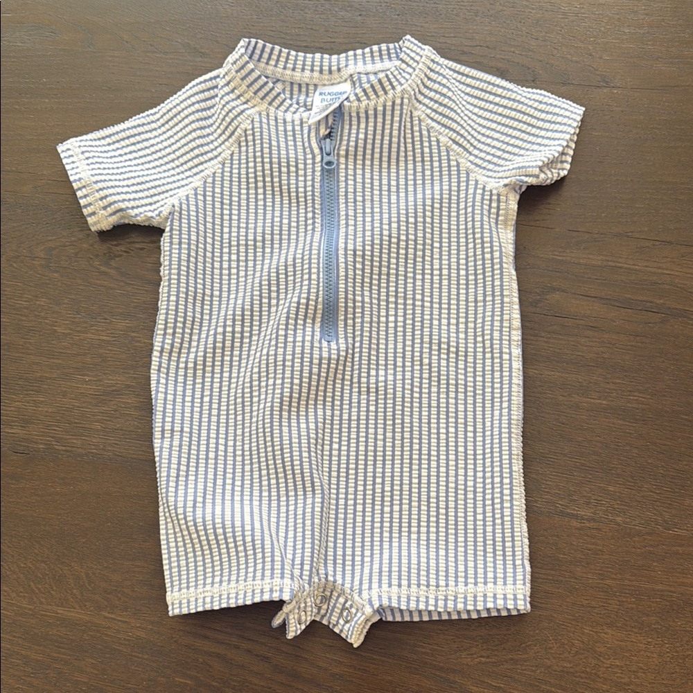 Blue Striped Kids Swimwear